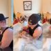 Dad Gives His Childhood Dog of 16 Years a Warm, Well-Deserved Bath